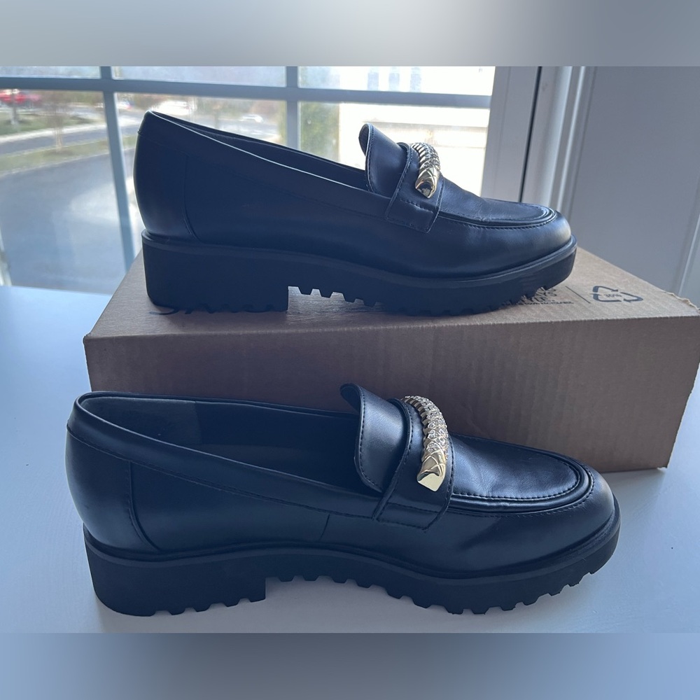 Franco Sarto Women's Bling Loafer Black Shoes Size 7